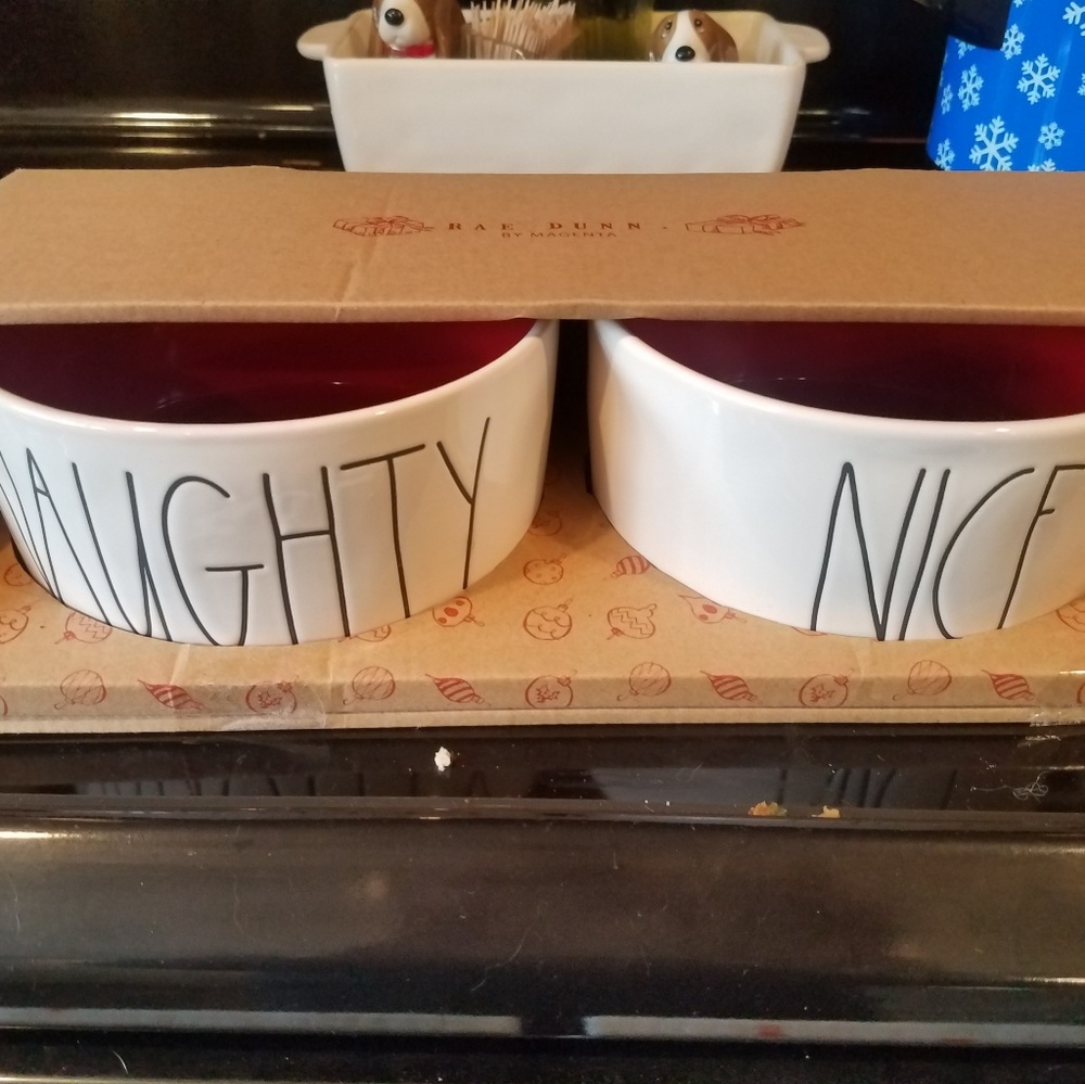 Medium festive pet bowl set